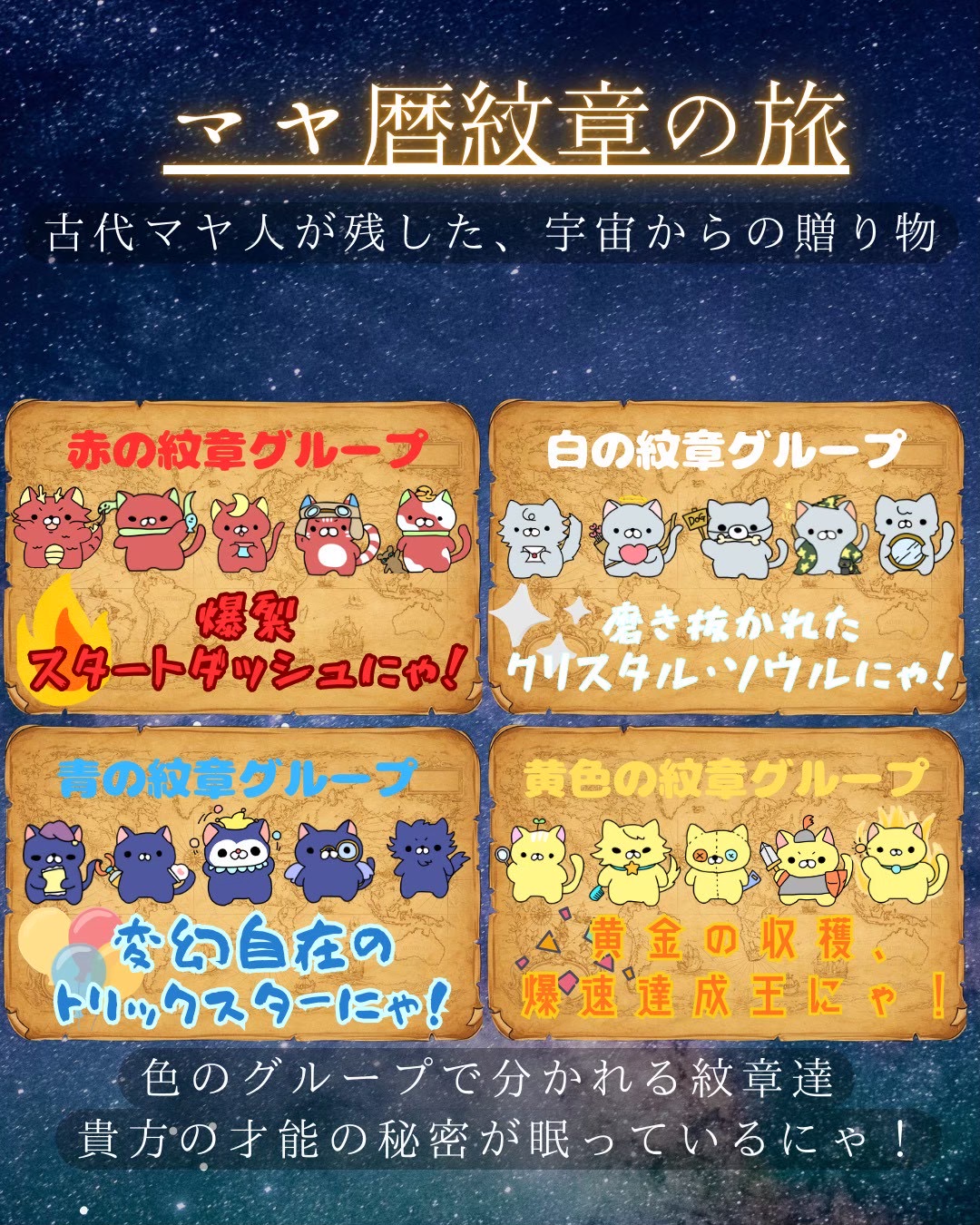 色別紋章ネコ達の共通点のおはなし えほん画像